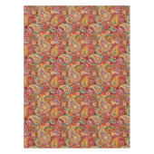 Bright Red Floral paisley bohemian patroon Tafelkleed (Voorkant)