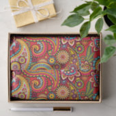 Bright Red Floral paisley naadloos patroon Tissuepapier (Geschenk)