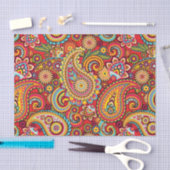 Bright Red Floral paisley naadloos patroon Tissuepapier (Craft)