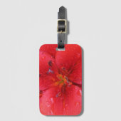 Bright Red Garden Lily Flower Detail Bagagelabel (Voorkant (verticaal))