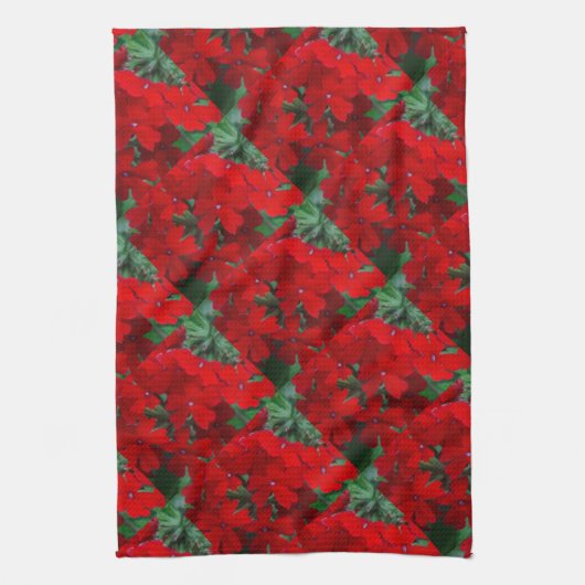 Bright Red Geraniums Theedoek (Verticaal)