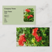 Bright Red Geraniums Visitekaartje (Voorkant / Achterkant)