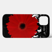 Bright Red Gerbera Daisy op zwart Case-Mate iPhone Case (Achterkant (horizontaal))