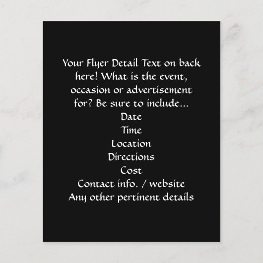 Bright Red Gerbera Daisy op zwart Flyer (Achterkant)