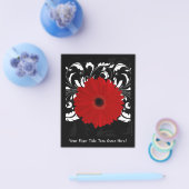 Bright Red Gerbera Daisy op zwart Flyer (Enkel)