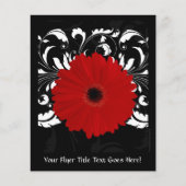 Bright Red Gerbera Daisy op zwart Flyer (Voorkant)