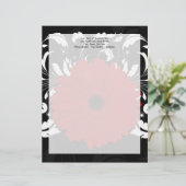 Bright Red Gerbera Daisy op zwart Persoonlijk Briefhoofd