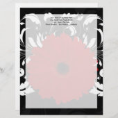 Bright Red Gerbera Daisy op zwart Persoonlijk Briefhoofd