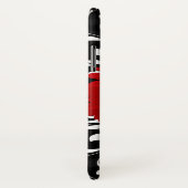 Bright Red Gerbera Daisy zwart monogram Case-Mate iPhone Case (Achterkant / rechts)