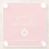 Bright Red & Gold Colors Merry Christmas Glazen Onderzetter (Achterkant)