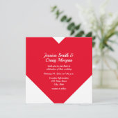 Bright Red Heart Valentijn Wedding Kaart (Staand voorkant)