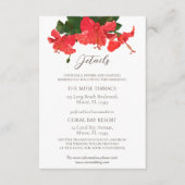Bright Red Hibiscus Enclosure Wedding Details Kaar Informatiekaartje (Voorkant)