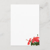 Bright Red Hibiscus Enclosure Wedding Details Kaar Informatiekaartje (Achterkant)