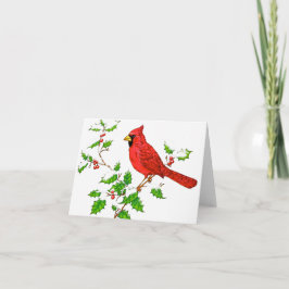 Bright Red Holiday Cardinal Kaart