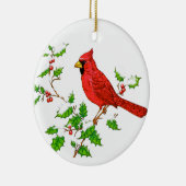 Bright Red Holiday Cardinal Keramisch Ornament (Rechts)