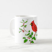 Bright Red Holiday Cardinal Koffiemok (Voorkant links)