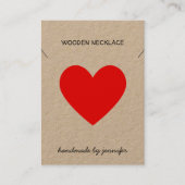 Bright Red I hou van Heart Handmade Ketting Holder Visitekaartje (Voorkant)