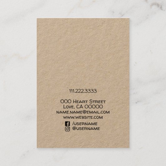 Bright Red I hou van Heart Handmade Ketting Holder Visitekaartje (Achterkant)