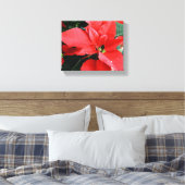 Bright Red Kerstmis Poinsettia Canvas Afdruk (Insitu (Slaapkamer))