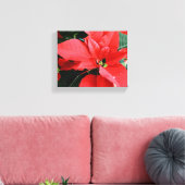 Bright Red Kerstmis Poinsettia Canvas Afdruk (Insitu (Woonkamer))