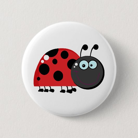 Bright Red Lady Bug Ronde Button 5,7 Cm (Voorkant)