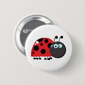 Bright Red Lady Bug Ronde Button 5,7 Cm (Voorkant /achterkant)