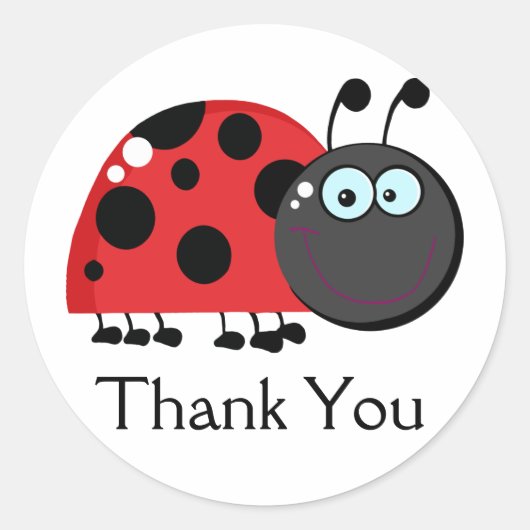 Bright Red Lady Bug Ronde Sticker (Voorkant)