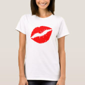Bright Red Lipstick Kiss T-shirt (Voorkant)