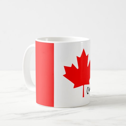 Bright Red Maple Leaf Canada Flag Koffiemok (Voorkant links)