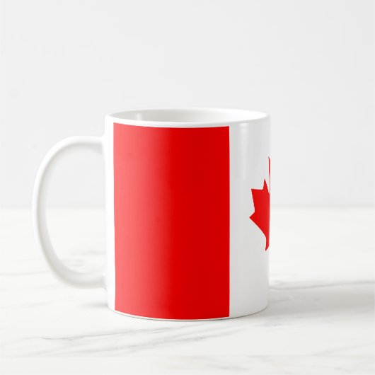 Bright Red Maple Leaf Canada Flag Koffiemok (Links)
