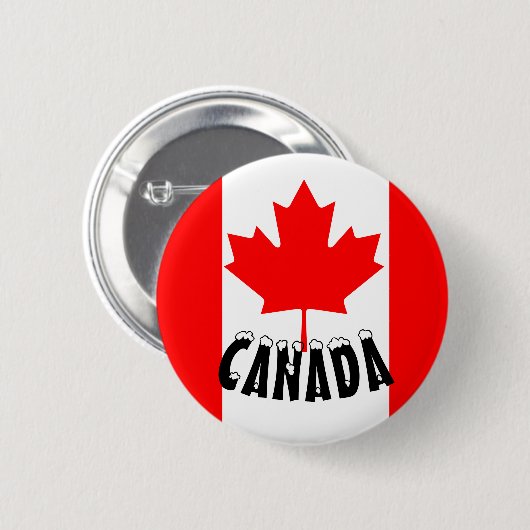Bright Red Maple Leaf Canada Flag Ronde Button 5,7 Cm (Voorkant /achterkant)