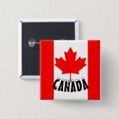 Bright Red Maple Leaf Canada Flag Vierkante Button 5,1 Cm (Voorkant /achterkant)