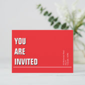 Bright Red Minimal Church Uitnodigen (Staand voorkant)