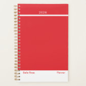 Bright Red Minimalist Planner (Voorkant)