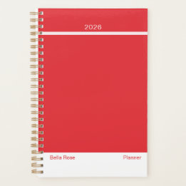 Bright Red Minimalist Planner