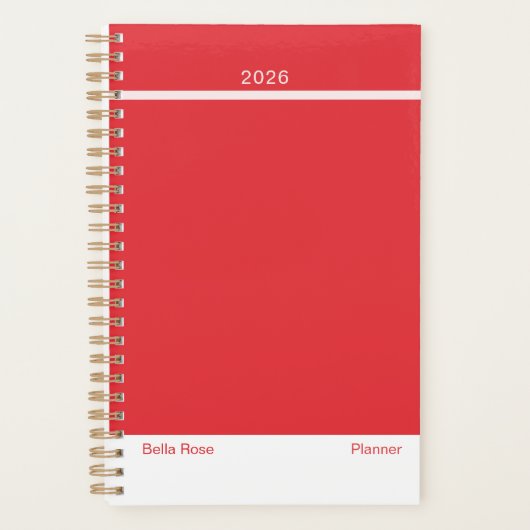 Bright Red Minimalist Planner (Voorkant)