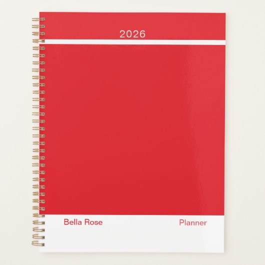 Bright Red Minimalist Planner (Voorkant)