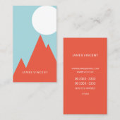 Bright Red Mountains Soft Cyan Visitekaartje (Voorkant / Achterkant)