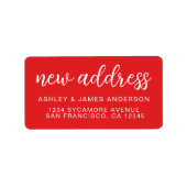Bright Red New Address Announcement Seal Etiket (Voorkant)