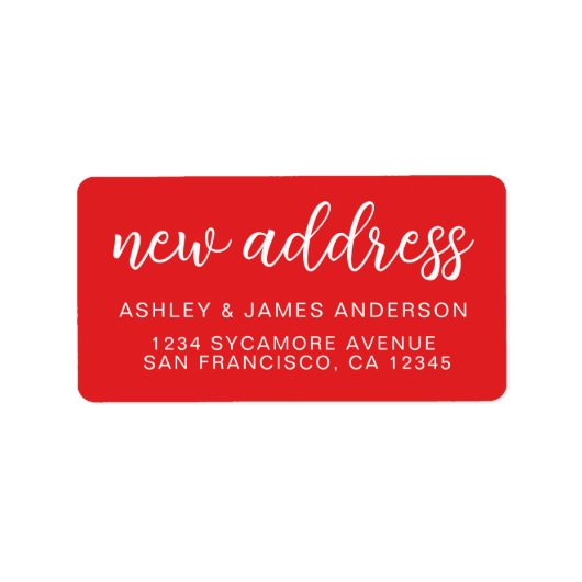 Bright Red New Address Announcement Seal Etiket (Voorkant)