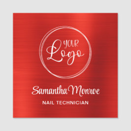 Bright Red Ombre uw zakelijke Logo hier Naamplaatje