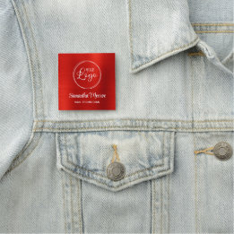 Bright Red Ombre uw zakelijke Logo hier Naamplaatje