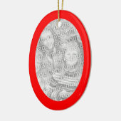 Bright Red Oval Shape Border Foto Keramisch Ornament (Links)