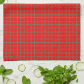 Bright Red Pattern Trendy Theedoek (Gevouwen)