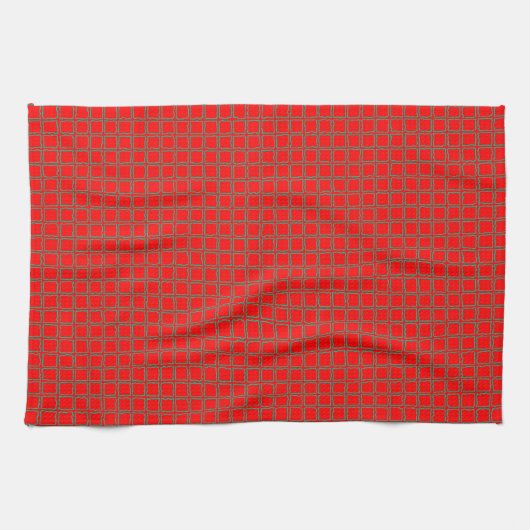 Bright Red Pattern Trendy Theedoek (Horizontaal)