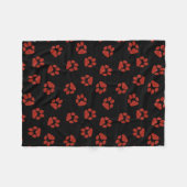 Bright Red Paw Print Dog Owner Xmas Animal Fleece Deken (Voorkant (Horizontaal))
