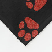 Bright Red Paw Print Dog Owner Xmas Animal Fleece Deken (Hoek)