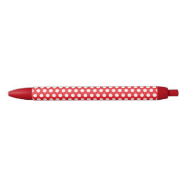 Bright Red Pen with Classy White Dot Pattern Style
