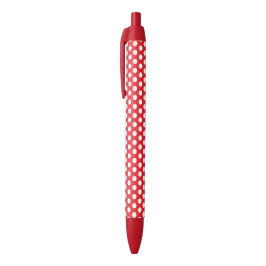 Bright Red Pen with Classy White Dot Pattern Style (Top (Verticaal))