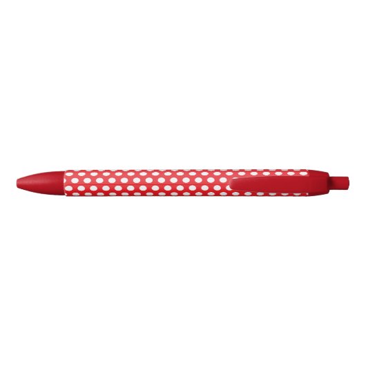 Bright Red Pen with Classy White Dot Pattern Style (Achterkant)